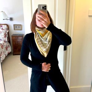 Silk square scarf in beige and brown